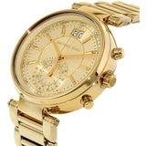 Michael Kors Sawyer White Dial Gold Steel Strap Watch for Women - MK6362