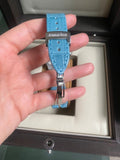 Audemars Piguet Royal Oak Quartz Diamonds Turquoise Dial Turquoise Leather Strap Watch for Women - 67601ST.ZZ.D034CR.01