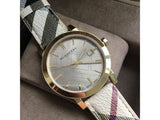 Burberry The City Gold Dial Printed Leather Strap Watch for Women - BU9026