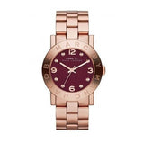 Marc Jacobs Amy Purple Rose Gold Steel Strap Watch for Women - MBM8616