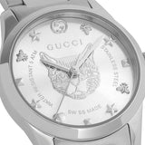 Gucci G Timeless Quartz Silver Dial Silver Steel Strap Watch For Women - YA126595