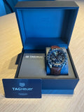 Tag Heuer Carrera Automatic Chronograph Blue Dial Brown Leather Strap Watch for Men - CBN2A1A.FC6537