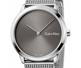 Calvin Klein Minimal Grey Dial Silver Mesh Bracelet Watch for Women - K3M221Y3