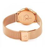 Calvin Klein Minimal Black Dial Rose Gold Mesh Bracelet Watch for Women - K3M2262Y