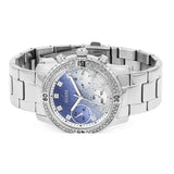 Guess Confetti Diamonds Blue Dial Silver Steel Strap Watch for Women - W0774L6