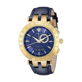 Versace Race GMT Blue Dial Blue Leather Strap Watch For Men - 29G70D282