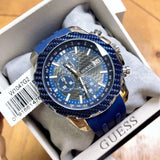 Guess Octane Chronograph Black Dial Blue Rubber Strap Watch For Men - W1047G2