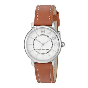 Marc Jacobs Roxy Silver Dial Brown Leather Strap Watch for Women - MJ1572