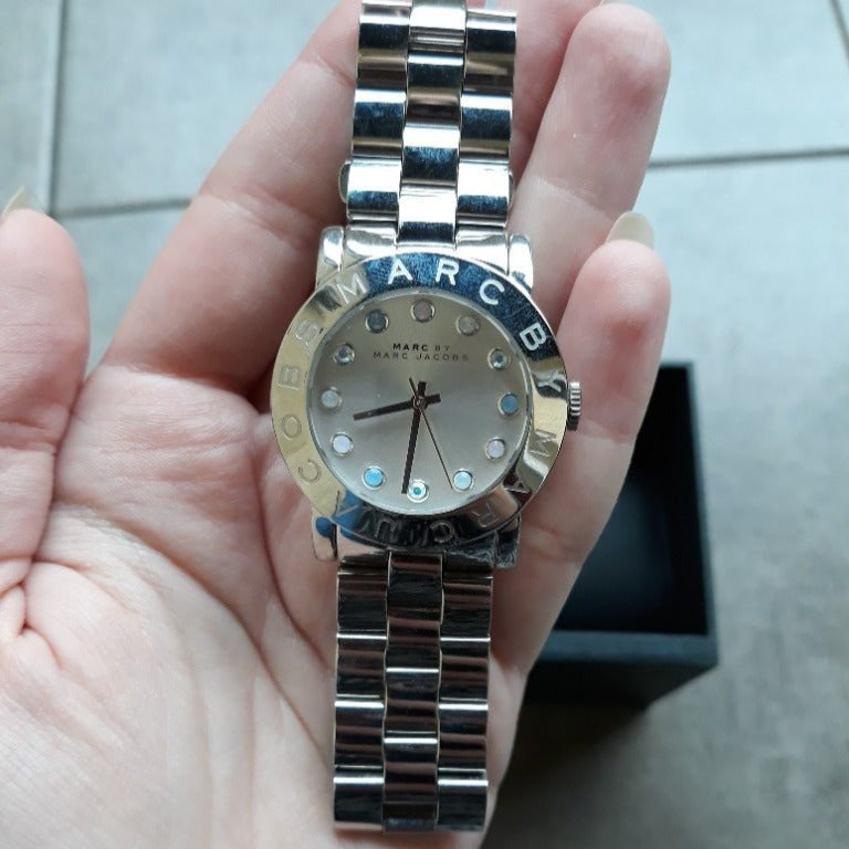 Marc Jacobs Amy Dexter Silver Dial Silver Steel Strap Watch for Women - MBM3214