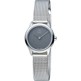 Calvin Klein Minimal Grey Dial Silver Mesh Bracelet Watch for Women - K3M2312X