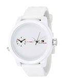 Tommy Hilfiger Denim White Dial White Rubber Strap Watch for Men - 1791324