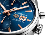 Tag Heuer Carrera Automatic Chronograph Blue Dial Silver Steel Strap Watch for Men - CBK2115.BA0715