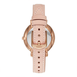 Fossil Jacqueline Three Hand Mother of Pearl Dial Pink Leather Strap Watch for Women - ES4671