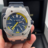 Audemars Piguet Royal Oak Offshore Diver Blue Dial Blue Rubber Strap Watch for Men - 15710ST.OO.A027CA.01