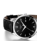 Tissot T Classic Tradition Black Dial Black Leather Strap Watch For Men - T063.610.16.057.00