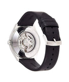 Emporio Armani Meccanico White Skeleton Dial Black Leather Strap Watch For Men - AR60003