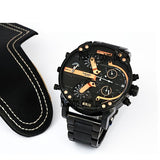 Diesel Big Daddy Black Dial Black Steel Strap Watch For Men - DZ7312