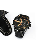 Diesel Big Daddy Black Dial Black Steel Strap Watch For Men - DZ7312