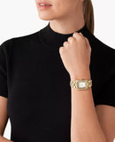 Michael Kors Emery Three-Hand Crystals Silver Dial Gold Steel Strap Watch for Women - MK4643