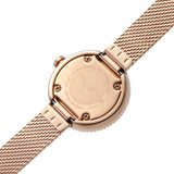 Emporio Armani Gianni T Bar Silver Dial Rose Gold Mesh Bracelet Watch For Women - AR1956