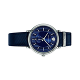 Versace Manifesto Quartz Blue Dial Blue Leather Strap Watch For Men - VBQ01017