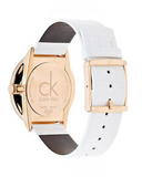 Calvin Klein Skirt Chronograph White Dial White Leather Strap Watch for Women - K2U296L6