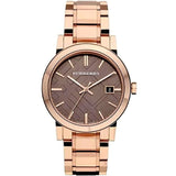 Burberry The City Light Brown Dial Rose Gold Steel Strap Watch for Women - BU9005