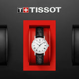 Tissot Everytime Small White Dial Black Leather Strap Watch For Women - T109.210.16.033.00