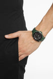 Gucci Dive Black Dial Green Rubber Strap Watch For Men - YA136310