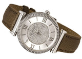 Michael Kors Caitlin Quartz Silver Dial Gray Leather Strap Watch For Women - MK2377