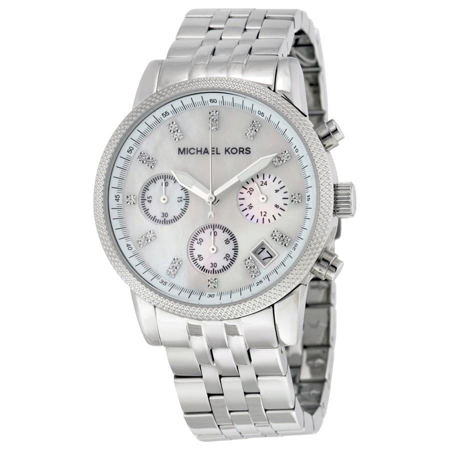 Michael Kors Ritz White Dial Silver Stainless Steel Strap Watch for Women - MK5020
