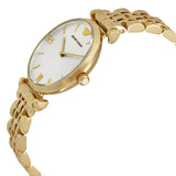 Emporio Armani Gianni T Bar Silver Dial Gold Stainless Steel Strap Watch For Women - AR1877