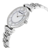 Emporio Armani Gianni T-Bar Mother of Pearl Dial Silver Stainless Steel Watch For Women - AR1908