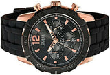 Guess Caliber Chronograph Black Dial Black Rubber Strap Watch for Men  - W0864G2