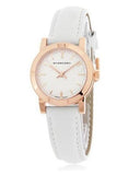 Burberry The City White Dial White Leather Strap Watch for Women - BU9209