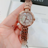 Tissot T Lady Flamingo Mother of Pearl Dial Rose Gold Steel Strap Watch For Women - T094.210.33.111.01