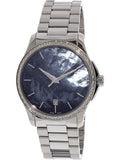 Gucci G Timeless Diamonds Mother of Pearl Blue Dial Silver Steel Strap Unisex Watch - YA126458