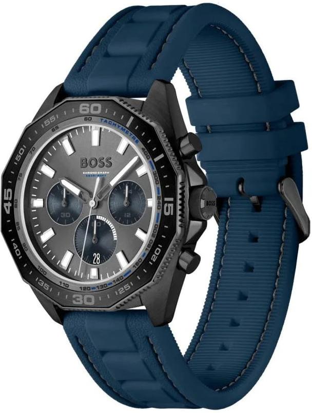 Hugo Boss Energy Chronograph Grey Dial Blue Rubber Strap Watch For Men - 1513972