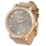 Coach Delancey Grey Dial Grey Leather Strap Watch For Women - 14502797