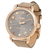 Coach Delancey Grey Dial Grey Leather Strap Watch For Women - 14502797