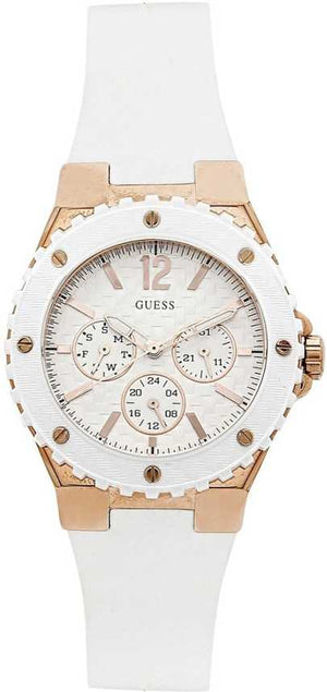 Guess Overdrive Analog White Dial White Rubber Strap Watch for Women - W10614L2