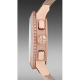 Burberry Chronograph Rose Gold Dial Beige Leather Strap Watch for Women - BU9704