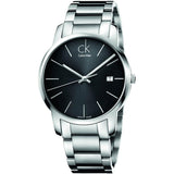 Calvin Klein City Date Black Dial Silver Steel Strap Watch for Men - K2G2G143