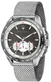 Maserati Traguardo Chronograph Black Dial Silver Mesh Bracelet Watch For Men - R8873612008