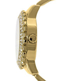 Guess Dazzler Diamonds Silver Dial Gold Steel Strap Watch for Women - W0335L2