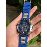 Guess Sport Multifunction Blue Dial Blue Rubber Strap Watch For Men - W0167G3