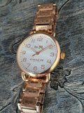 Coach Delancey White Dial Rose Gold Steel Strap Watch for Women - 14502497