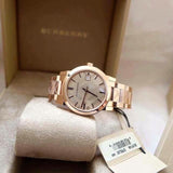 Burberry The City Rose Gold Dial Rose Gold Steel Strap Watch for Women - BU9146