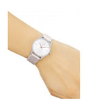 Calvin Klein City White Dial White Leather Strap Watch for Women - K2G231XH