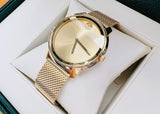 Movado Bold Gold Dial Gold Mesh Bracelet Watch For Men - 3600373